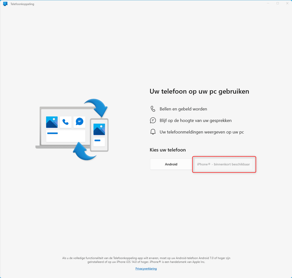 Windows 11 krijgt Phone Link voor iOS
